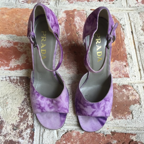Prada Purple Tie Dye Wedges 38.5 - Picture 2 of 7
